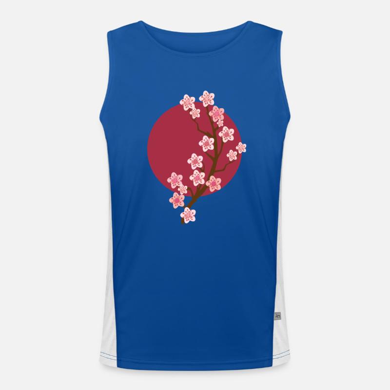 Sakura Kirschblüte Funktionelles Kontrast-Tank Top für Männer 