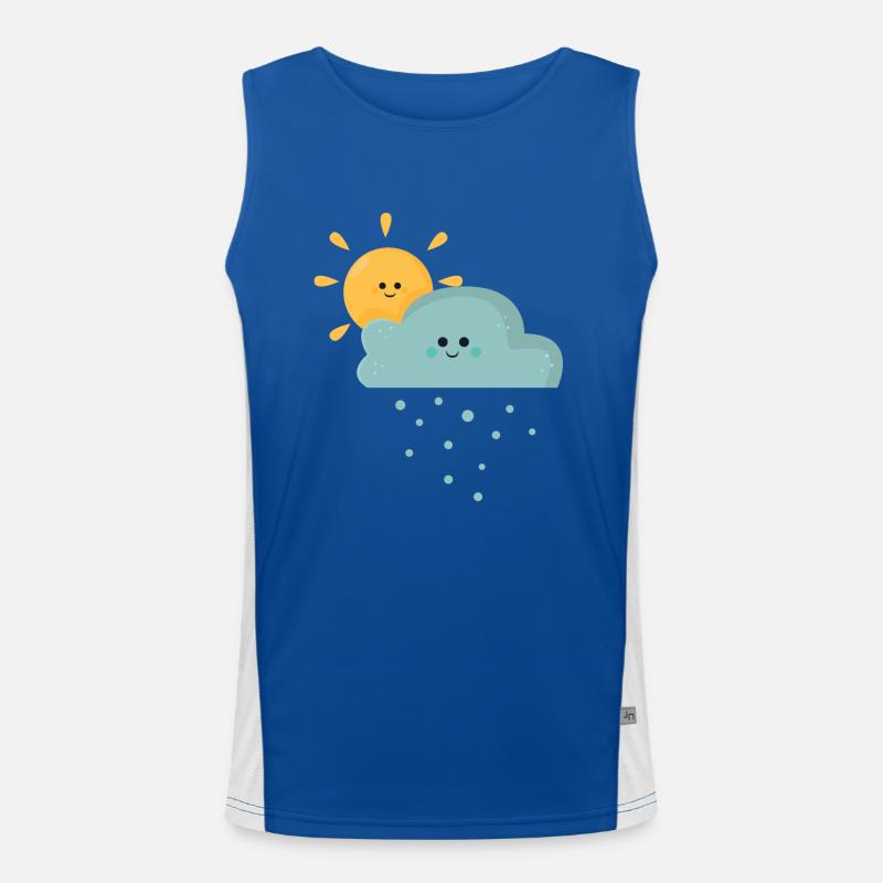 Spring spring flowers sun rain Men's Functional Contrast Tank Top 