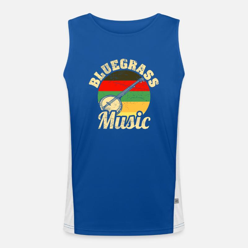 Bluegrass Banjo Guitar Men's Functional Contrast Tank Top 