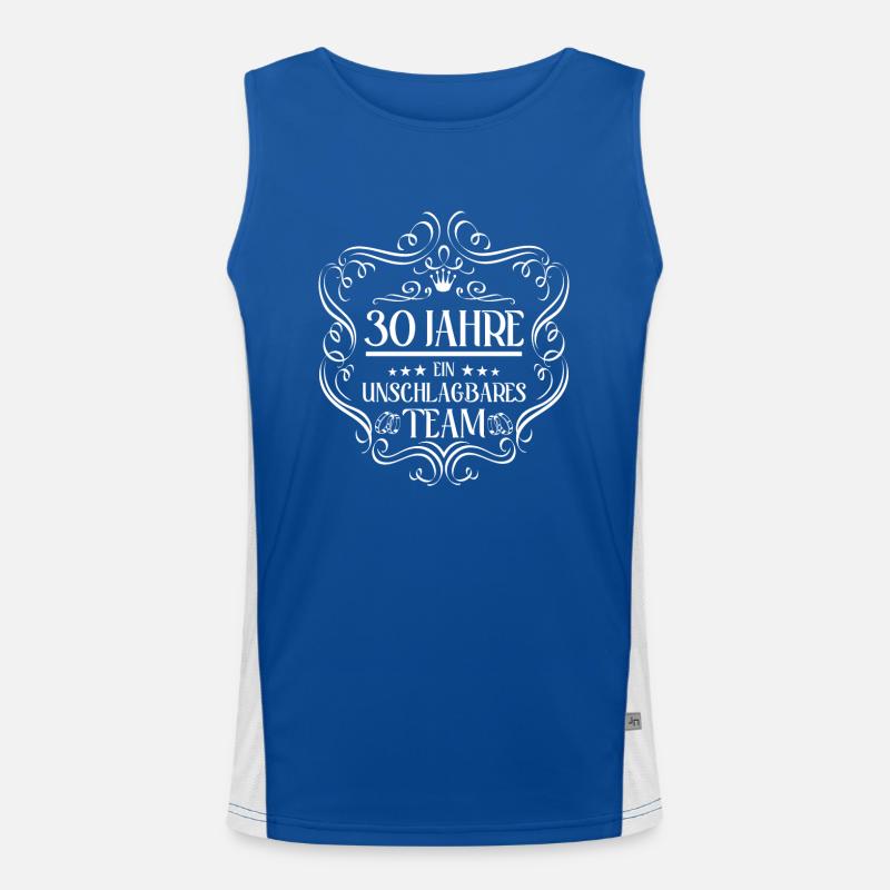 30 Jahre ein unschlagbares Team 30. Hochzeitstag Funktionelles Kontrast-Tank Top für Männer 