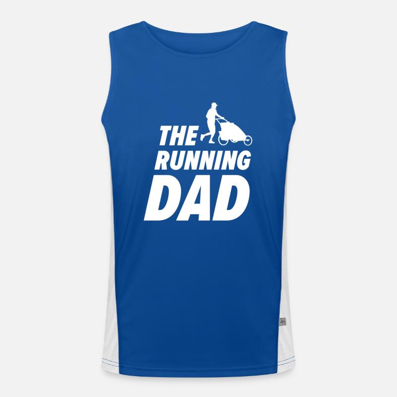 Running Dad Papa Joggt mit Kinderwagen Geschenk Funktionelles Kontrast-Tank Top für Männer 