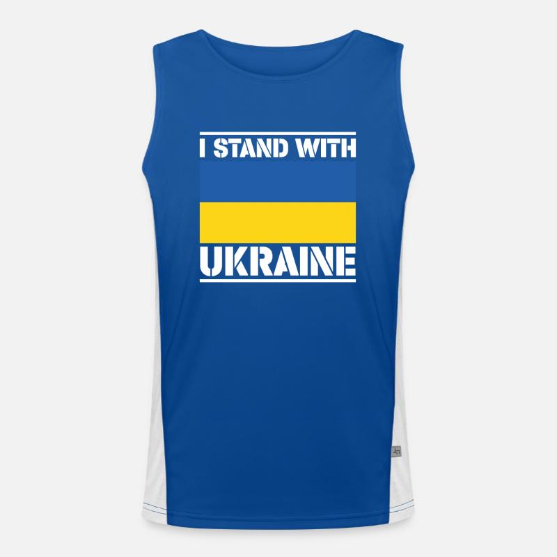 Ich bin auf der Seite der Ukraine Ich stehe zur Ukraine Funktionelles Kontrast-Tank Top für Männer 