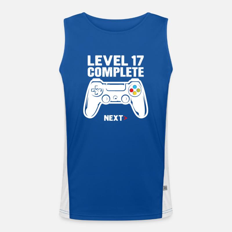 Level 17 Full - Men's Functional Contrast Tank Top  - royal/white
