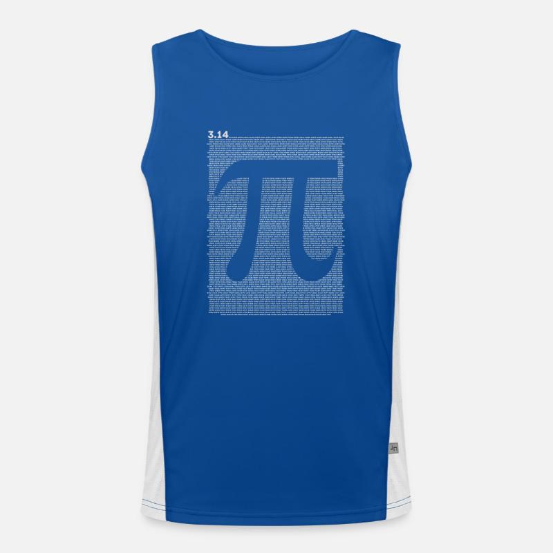 10000 Digits Pi Sign - Math Mathematics - 10k Pun Men's Functional Contrast Tank Top 