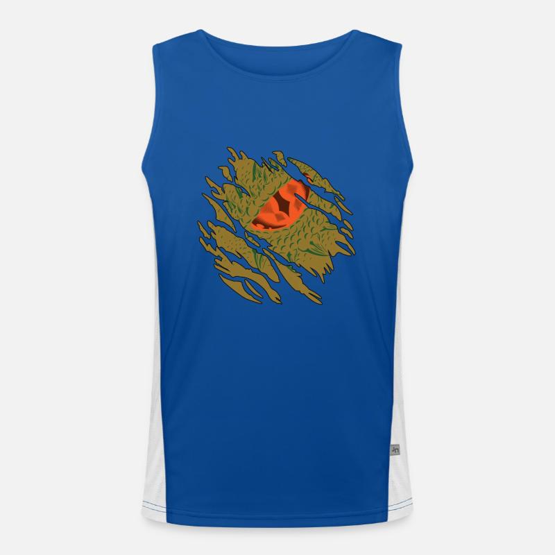 Dino is watching you Funktionelles Kontrast-Tank Top für Männer 