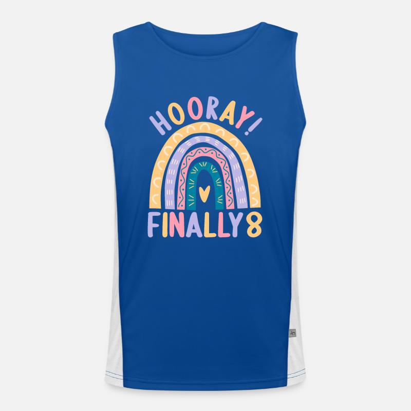 8 years Rainbow Rainbow 8th birthday Men's Functional Contrast Tank Top 