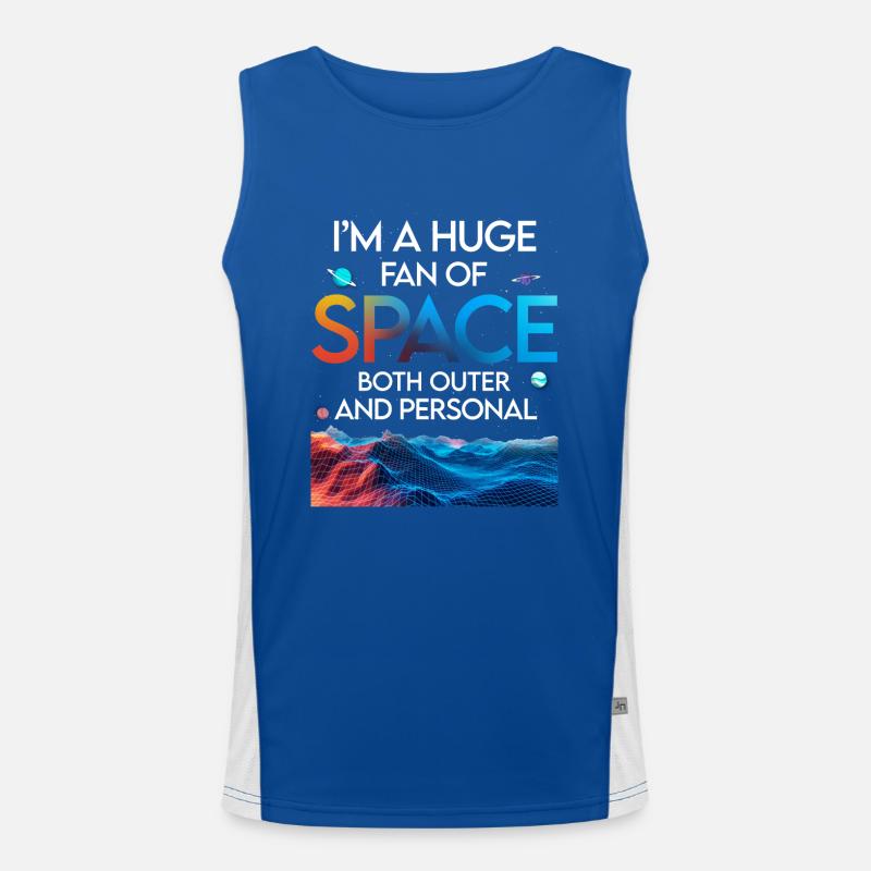 Großer Fan des Weltraums sowohl Outer Personal Space Wortspiel Funktionelles Kontrast-Tank Top für Männer 