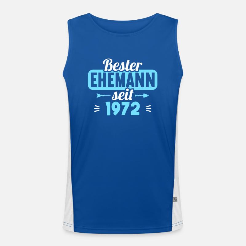 Beste Ehefrau Bester Ehemann seit 1972 Funktionelles Kontrast-Tank Top für Männer 