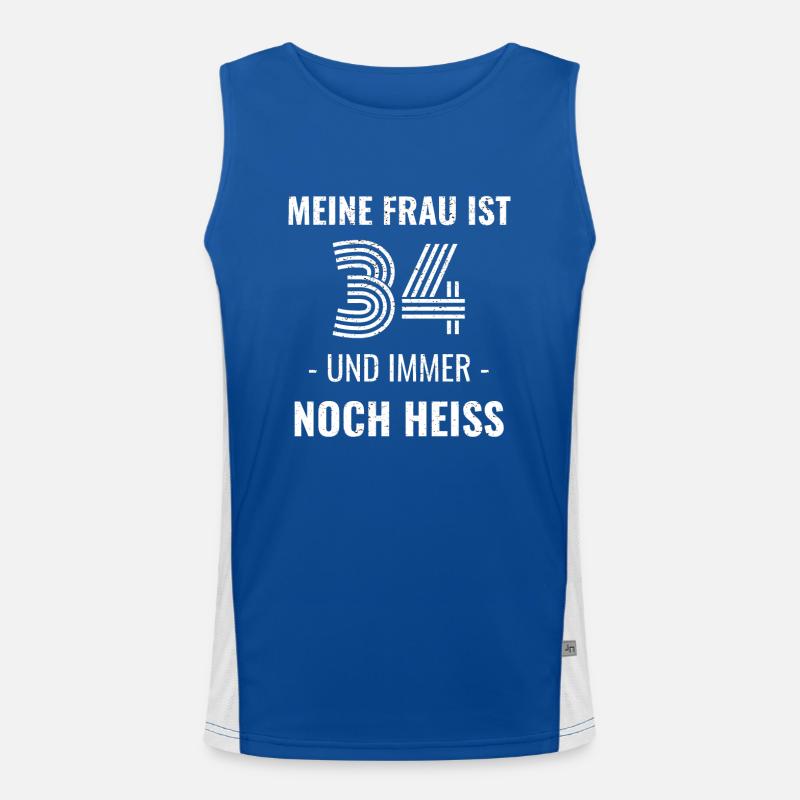 34 Jahre Geburtstag Ehefrau Geschenk Funktionelles Kontrast-Tank Top für Männer 