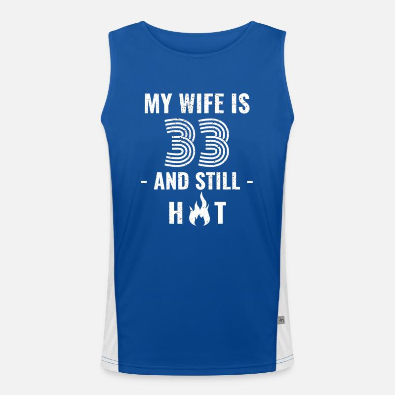 33 Jahre Geburtstag Ehefrau Geschenk Funktionelles Kontrast-Tank Top für Männer 