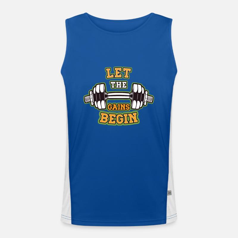 Let the Gains Begin Funktionelles Kontrast-Tank Top für Männer 
