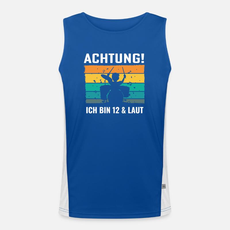 Drummer Schlagzeug Schlagzeuger 12. Geburtstag Funktionelles Kontrast-Tank Top für Männer 