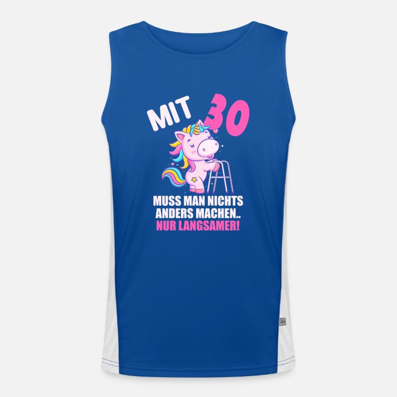 Mit 30 nichts anders nur langsamer 30 Geburtstag Funktionelles Kontrast-Tank Top für Männer 