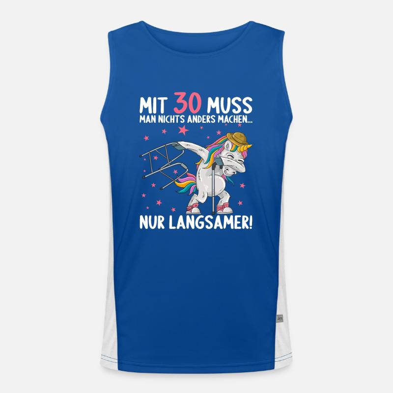 Mit 30 nichts anders nur langsamer 30 Geburtstag Funktionelles Kontrast-Tank Top für Männer 
