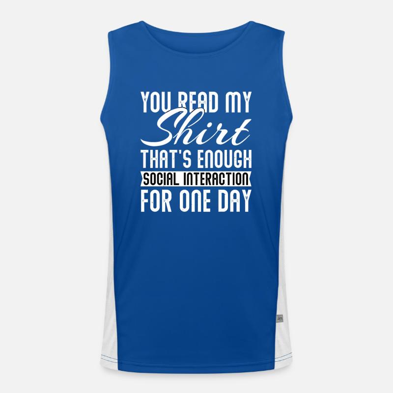 Introverted Sarcasm Introverted Shy - Men's Functional Contrast Tank Top  - royal/white