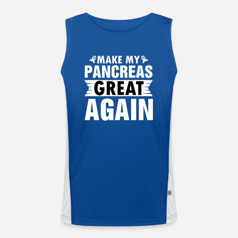 MAKING MY PANCREAS GREAT AGAIN - Men's Functional Contrast Tank Top  - royal/white
