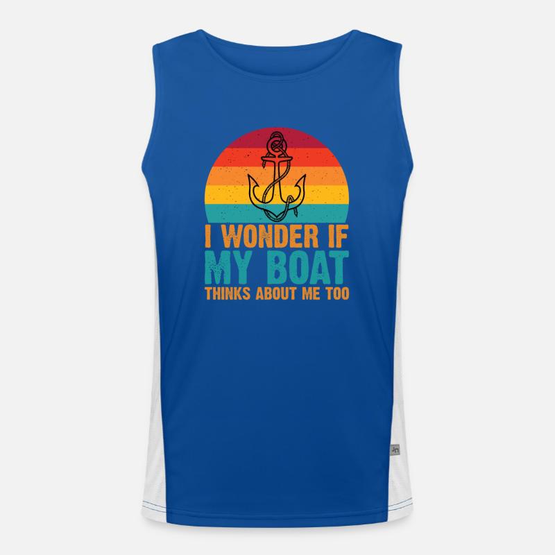 Ob Mein Boot Auch An Mich Denkt Yacht Boote Funktionelles Kontrast-Tank Top für Männer 