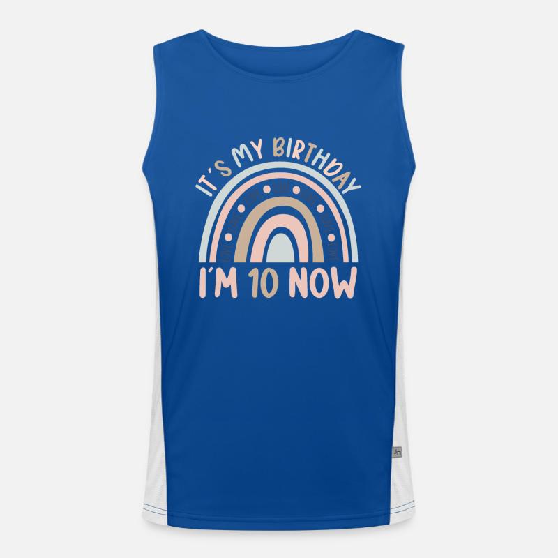 10 years old Rainbow Rainbow 10th birthday Men's Functional Contrast Tank Top 