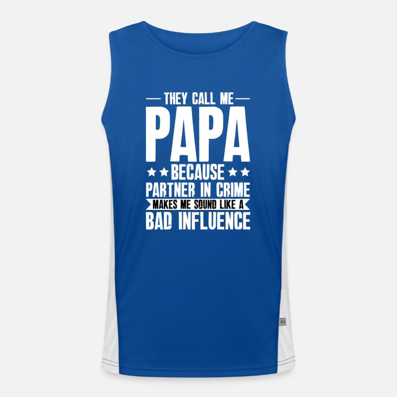 Dad Bad Influence - Father Gift Men's Functional Contrast Tank Top 