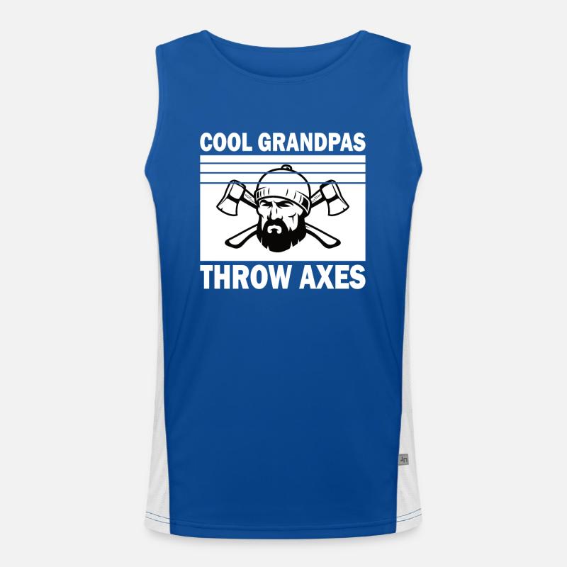 Grandpa Axe Throw Axe Throw Target Throw Axe Throw Pension Men's Functional Contrast Tank Top 