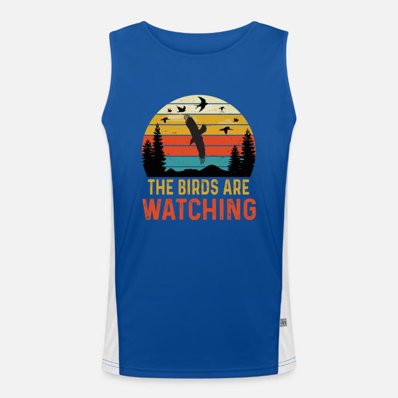 Bird watching Ornithologist Birding Birdwatching Men's Functional Contrast Tank Top 