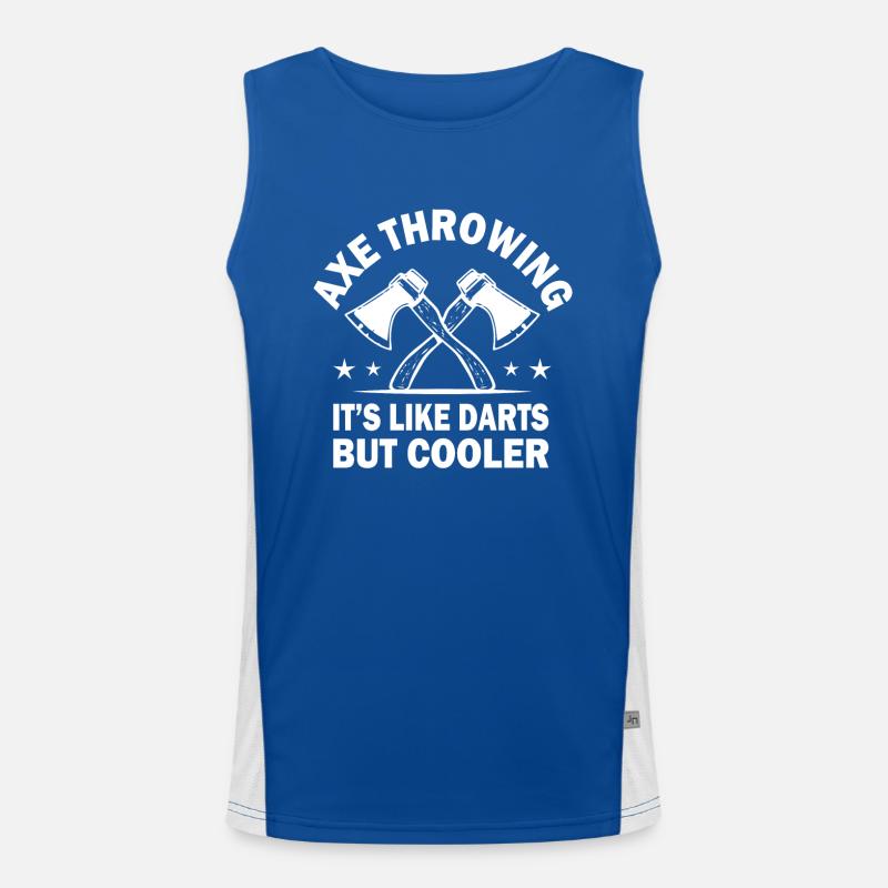 Holz Forstwirtschaft Axtwerfen Axtsport Wald Funktionelles Kontrast-Tank Top für Männer 