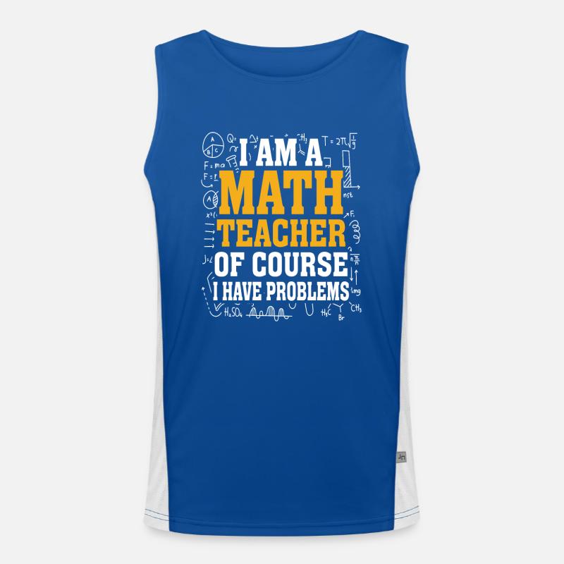 Math Teacher Mathematical Formula Geometry Teacher Men's Functional Contrast Tank Top 