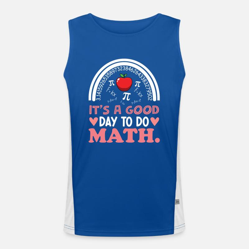 Math Mathematics Mathematician School Nerd Gift Men's Functional Contrast Tank Top 