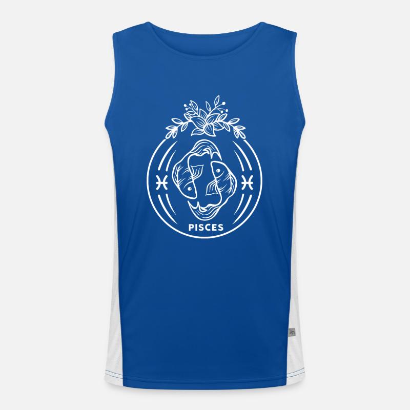 Sternzeichen Fisch Sternbild Astrologie Geschenk Funktionelles Kontrast-Tank Top für Männer 