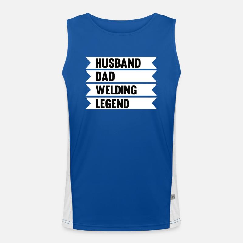 Schweißen Papa Schweißer Vater Geschenk Ehemann Funktionelles Kontrast-Tank Top für Männer 