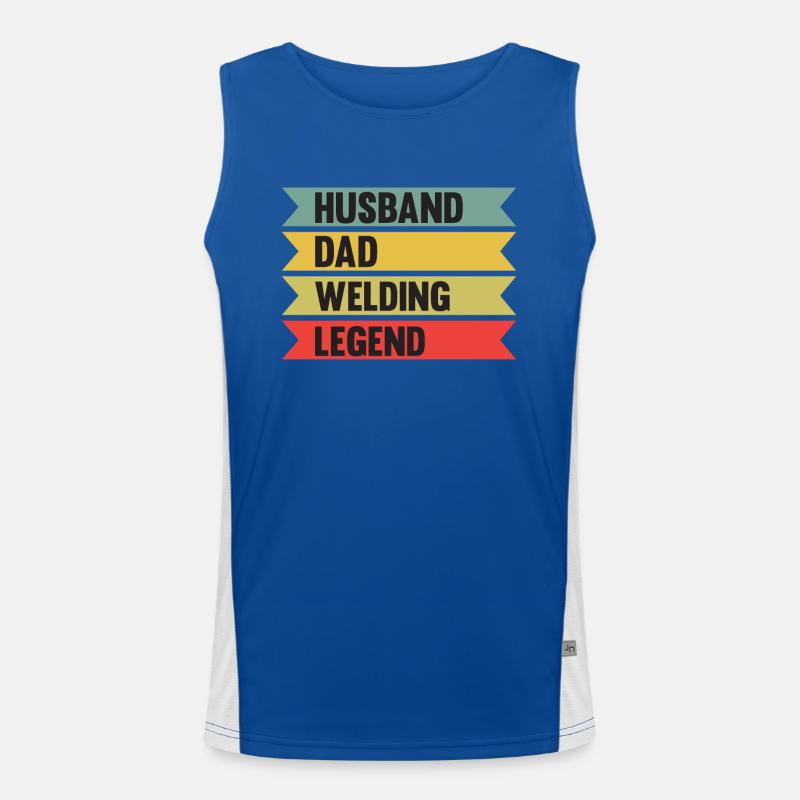 Schweißen Papa Schweißer Vater Geschenk Ehemann Funktionelles Kontrast-Tank Top für Männer 