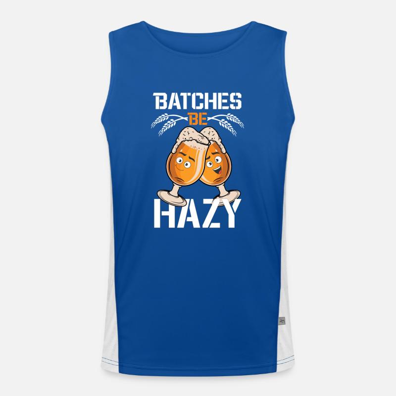 Batches be Hazy Biertrinker Bier brauen Bierglas Funktionelles Kontrast-Tank Top für Männer 