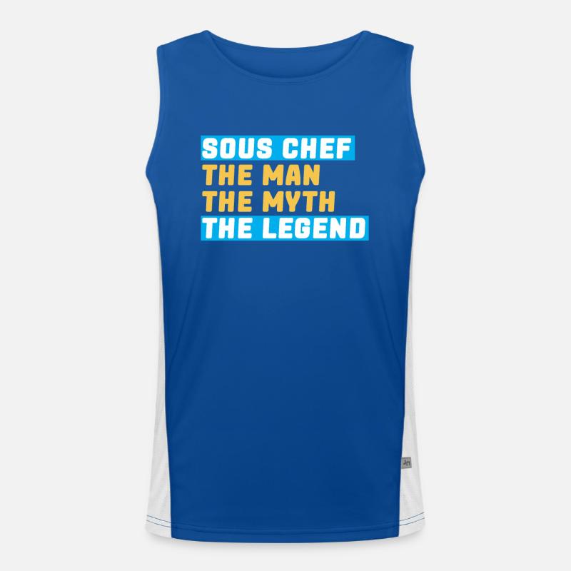 Chef Hat, Chef, Kitchen, Five stars, Gold, 5, Men's Functional Contrast Tank Top 