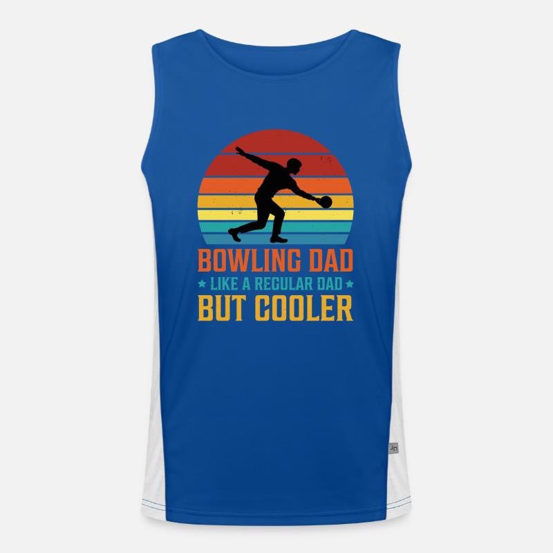 Bowling Vater Papa Cooler Funktionelles Kontrast-Tank Top für Männer 