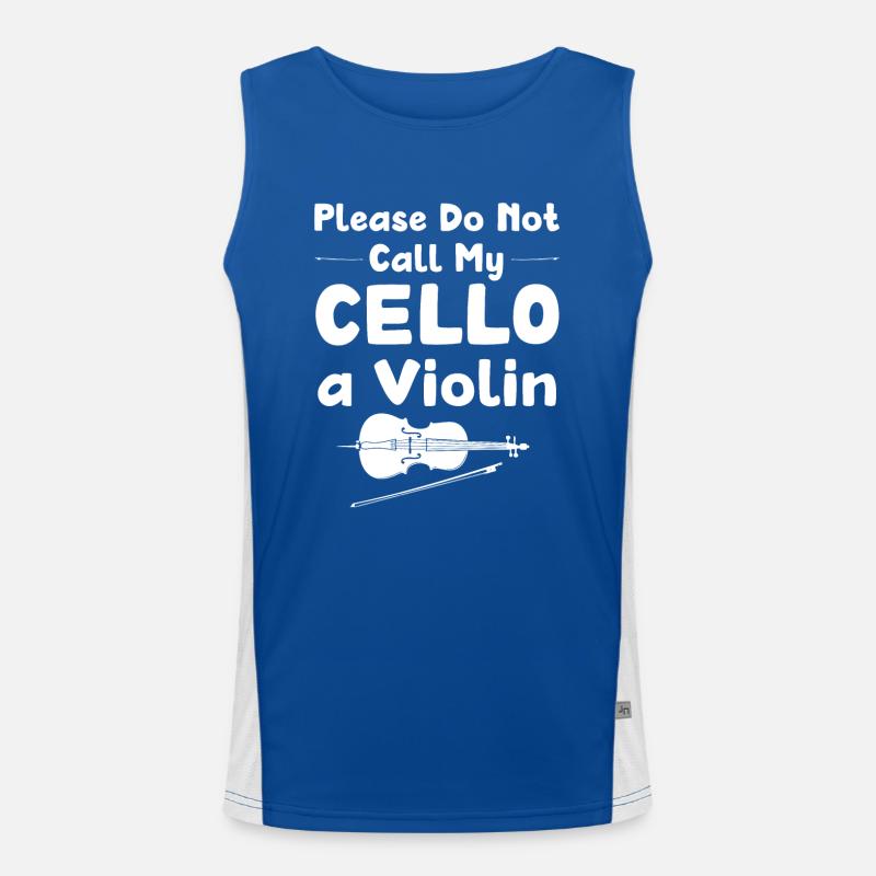 Cello Instrument Orchestra Classical Music School Men's Functional Contrast Tank Top 