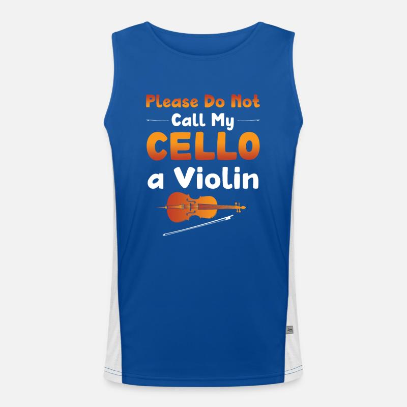 Cello Instrument Orchestra Classical Music School Men's Functional Contrast Tank Top 