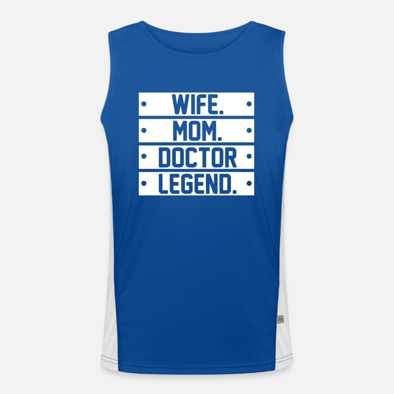 Ehefrau Mutter Doktor Promotion Akademiker Spaß Funktionelles Kontrast-Tank Top für Männer 