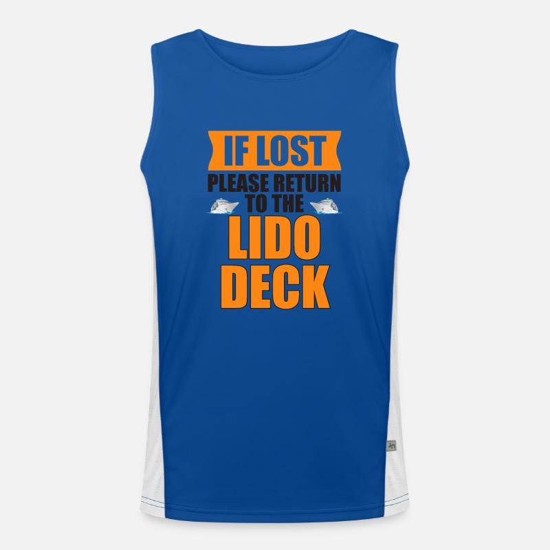 If Lost please return to the Lido Deck funny Men's Functional Contrast Tank Top 
