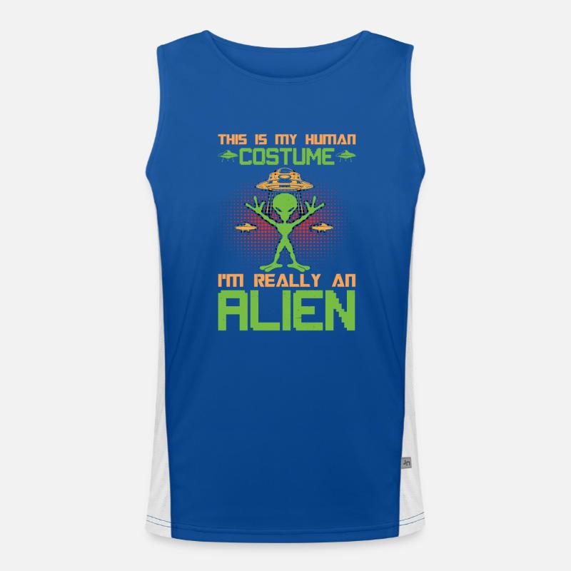Graffiti Drops UFO Mystery Men's Functional Contrast Tank Top 