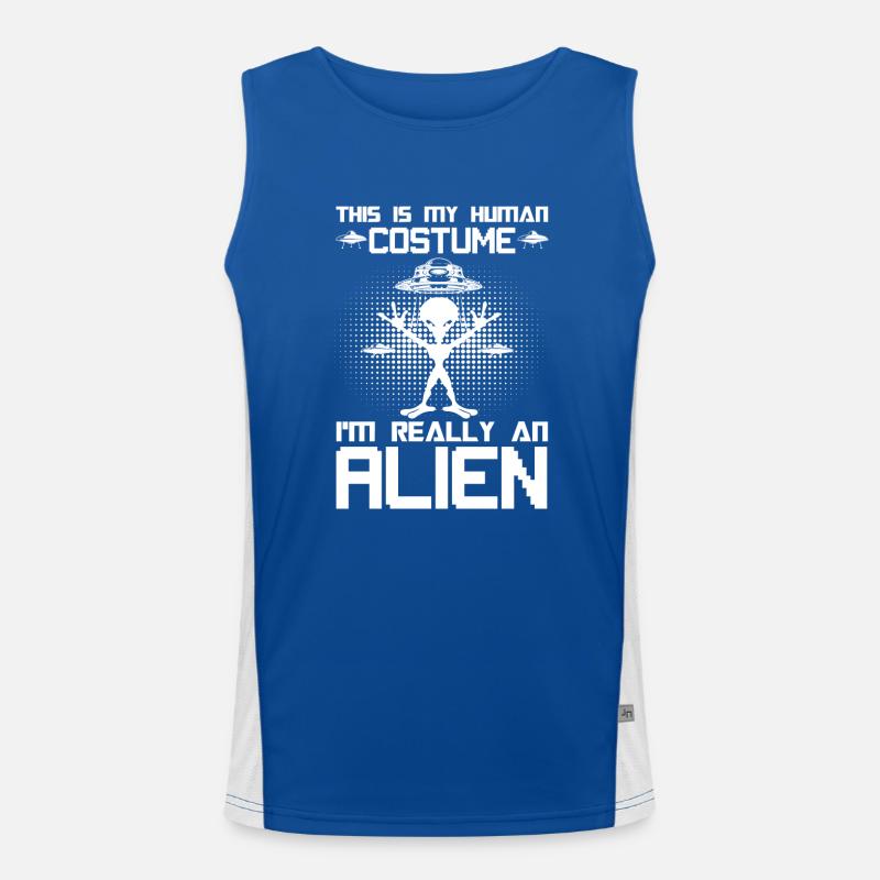 Graffiti Drops UFO Mystery Men's Functional Contrast Tank Top 