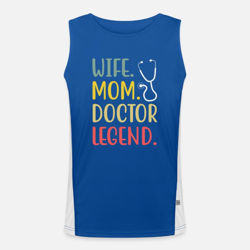 Ehefrau Mutter Doktor Promotion Akademiker Spaß Funktionelles Kontrast-Tank Top für Männer 