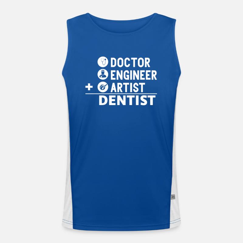 Dental Assistant Dentist Tooth Men's Functional Contrast Tank Top 