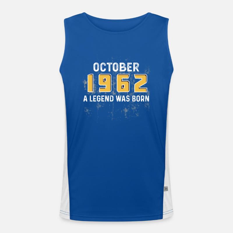 October 1962 - 60th birthday gift. Legend. Men's Functional Contrast Tank Top 