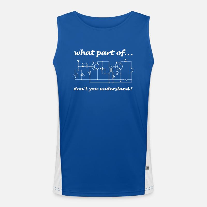 Resistance Electrical Engineering Circuit Funny Energy Men's Functional Contrast Tank Top 
