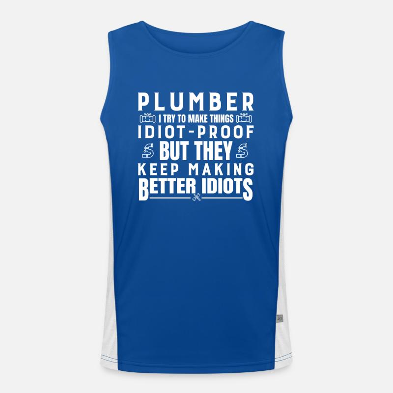 Heating engineer gift system mechanic plumber Men's Functional Contrast Tank Top 