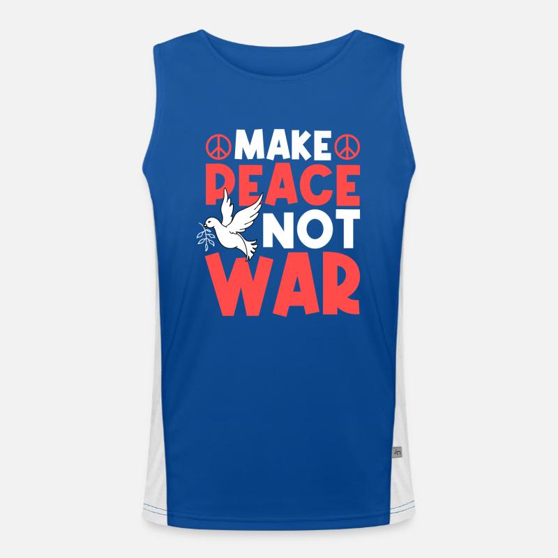MAKE PEACE NOT WAR Funktionelles Kontrast-Tank Top für Männer 