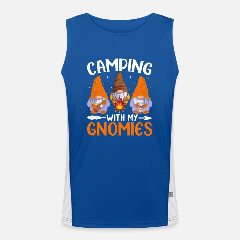 4 Camping with my gnomies Funktionelles Kontrast-Tank Top für Männer 