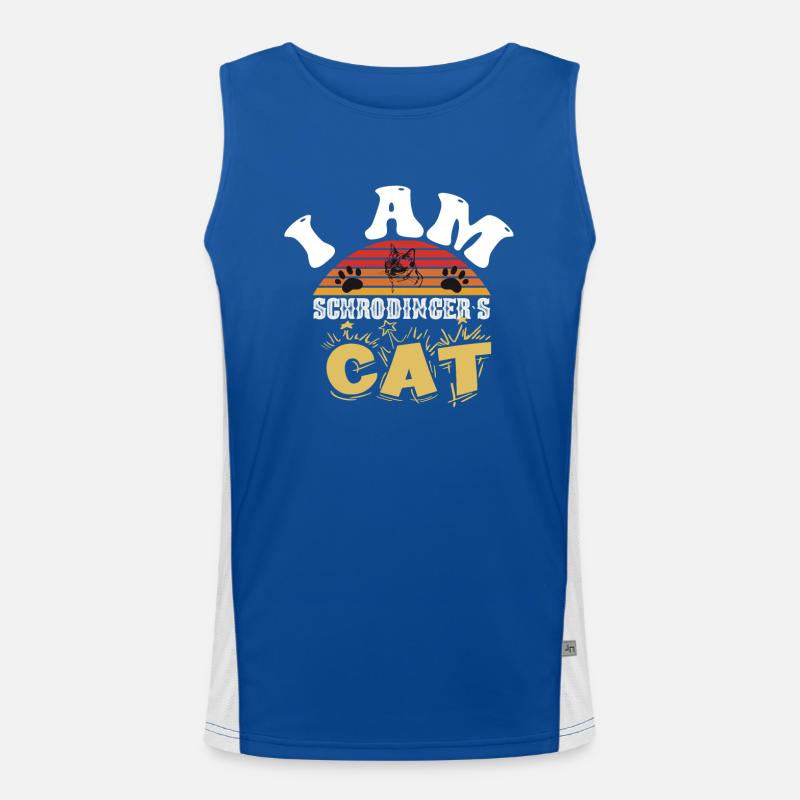 Schrodinger’s Cat Box Drôle science Nerd Débardeur respirant contrasté Homme 
