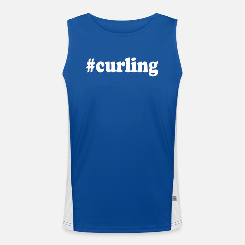 Curling Player Stick Shooting Curling Gift Men's Functional Contrast Tank Top 