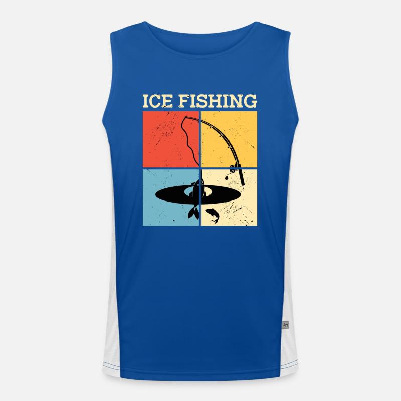 Eisfischen Angeln Eisfischer Eisfisch Funktionelles Kontrast-Tank Top für Männer 